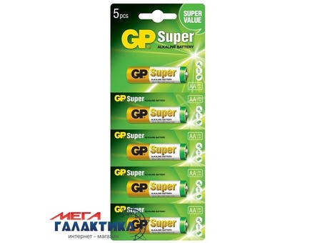 Батарейка GP AA Super 1.5V Alkaline (Щелочная) (15A-UR5) Батарейка GP AA Super 1.5V Alkaline (Щелочная) (15A-UR5)