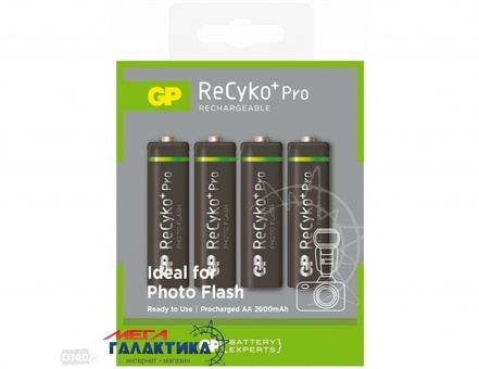 Аккумулятор GP AA ReCyko+ Pro Professional (без саморазряда) 2500 mAh 1.2V NiMh (Никель-металлгидрид) (GP270AAHCE-2APCGBE4) Аккумулятор GP AA ReCyko+ Pro Professional (без саморазряда) 2500 mAh 1.2V NiMh (Никель-металлгидрид) (GP270AAHCE-2APCGBE4)
