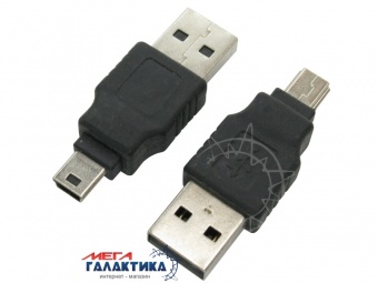 Переходник Megag USB AM (папа) - mini USB M (папа) USB 2.0 (5 пин) Black OEM Переходник Megag USB AM (папа) - mini USB M (папа) USB 2.0 (5 пин) Black OEM
