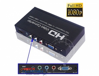 Конвертер Megag VGA F (мама) + 3 x RCA F (мама) - HDMI F (мама) (VGA + Component) Black Конвертер Megag VGA F (мама) + 3 x RCA F (мама) - HDMI F (мама) (VGA + Component) Black