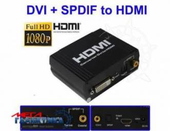 Конвертер Megag DVI+SPDIF - HDMI Black 1080p / 720p / DTS-HD / Dolby-true HD / LPCM7.1 / DTS / Dolby-AC3 / DSD Конвертер Megag DVI+SPDIF - HDMI Black 1080p / 720p / DTS-HD / Dolby-true HD / LPCM7.1 / DTS / Dolby-AC3 / DSD