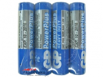 Батарейка GP AAA PowerPlus Carbon-Zinc 1.5V (GP24C-IS4) Батарейка GP AAA PowerPlus Carbon-Zinc 1.5V (GP24C-IS4)