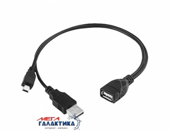 Кабель Megag Mini USB M (папа) + USB AM (папа) - USB AF (мама) USB 2.0 (5 пин) USB OTG (для флешки) 0.3m Black OEM Кабель Megag Mini USB M (папа) + USB AM (папа) - USB AF (мама) USB 2.0 (5 пин) USB OTG (для флешки) 0.3m Black OEM