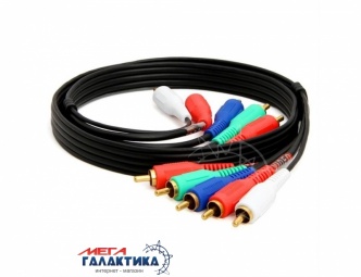 Кабель Megag 5 x RCA M (папа) - 5 x RCA M (папа) (Component) 1.5m позолоченные коннекторы Black Кабель Megag 5 x RCA M (папа) - 5 x RCA M (папа) (Component) 1.5m позолоченные коннекторы Black