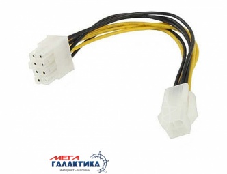 Шлейф питания Megag 8 Pin M - 4 Pin F 0.18m Yellow Black OEM Шлейф питания Megag 8 Pin M - 4 Pin F 0.18m Yellow Black OEM
