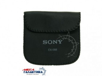 Чехол для портативных наушников Sony EX-088, кожа. Черный Чехол для портативных наушников Sony EX-088, кожа. Черный