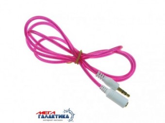 Удлинитель Megag Jack 3.5mm M (папа) - Jack 3.5mm F (мама) (3 пин) 1m позолоченные коннекторы (удлинитель наушников) Pink Удлинитель Megag Jack 3.5mm M (папа) - Jack 3.5mm F (мама) (3 пин) 1m позолоченные коннекторы (удлинитель наушников) Pink