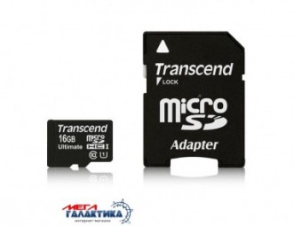 Карта памяти Transcend micro SDHC 16GB UHS-1 (U1) (TS16GUSDHC10U1) +адаптер sd, R90/W10MB/s Карта памяти Transcend micro SDHC 16GB UHS-1 (U1) (TS16GUSDHC10U1) +адаптер sd, R90/W10MB/s