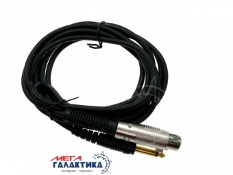 Кабель Megag XLR F (мама) - Jack 6.3mm M (папа) (2 пин) (Микрофонный моно) 5m позолоченные коннекторы Black Кабель Megag XLR F (мама) - Jack 6.3mm M (папа) (2 пин) (Микрофонный моно) 5m позолоченные коннекторы Black