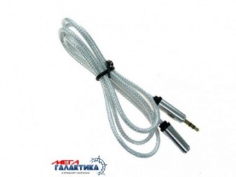Удлинитель Megag Jack 3.5mm M (папа) - Jack 3.5mm F (мама) (3 пин) Holographic Picture HQ 1m Оплетка позолоченные коннекторы (удлинитель наушников) White Удлинитель Megag Jack 3.5mm M (папа) - Jack 3.5mm F (мама) (3 пин) Holographic Picture HQ 1m Оплетка позолоченные коннекторы (удлинитель наушников) White