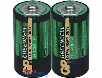 Батарейка GP D Greencell Extra Heavy Duty 1.5V Carbon-Zinc (Солевая) (13G-S2) Батарейка GP D Greencell Extra Heavy Duty 1.5V Carbon-Zinc (Солевая) (13G-S2)