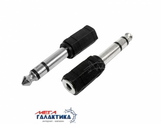 Переходник Megag Jack 6.3mm M (папа) - Jack 3.5mm F (мама) (3 пин) (Стерео) Black Переходник Megag Jack 6.3mm M (папа) - Jack 3.5mm F (мама) (3 пин) (Стерео) Black