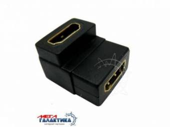 Соединитель Megag HDMI F (мама) - HDMI F (мама) Угловой 90° позолоченные коннекторы Black Соединитель Megag HDMI F (мама) - HDMI F (мама) Угловой 90° позолоченные коннекторы Black