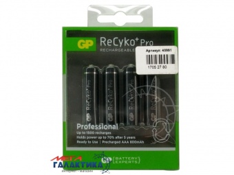 Аккумулятор GP AAA ReCyko+ Pro без саморазряда 1500 mAh 1.2V NiMh (Никель-металлгидрид) (85AAAHCBE-2GBE4) Аккумулятор GP AAA ReCyko+ Pro без саморазряда 1500 mAh 1.2V NiMh (Никель-металлгидрид) (85AAAHCBE-2GBE4)