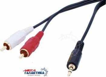 Кабель Megag Jack 3.5mm M (папа) - 2 x RCA M (папа) (3 пин) YX-1363 HQ Gold 5m позолоченные коннекторы Black Кабель Megag Jack 3.5mm M (папа) - 2 x RCA M (папа) (3 пин) YX-1363 HQ Gold 5m позолоченные коннекторы Black