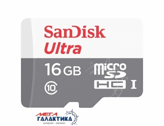 Карта памяти SanDisk micro SDHC 16GB UHS-1 (U1) (SDSQUNS-016G-GN3MN), Чтение 80 Мб/с Карта памяти SanDisk micro SDHC 16GB UHS-1 (U1) (SDSQUNS-016G-GN3MN), Чтение 80 Мб/с