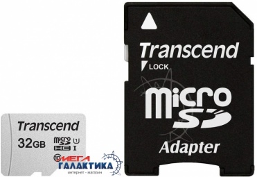 Карта памяти Transcend micro SDHC 32GB UHS-1 (U1) (TS32GUSD300S-A) +адаптер sd, R95/W45MB/s Карта памяти Transcend micro SDHC 32GB UHS-1 (U1) (TS32GUSD300S-A) +адаптер sd, R95/W45MB/s
