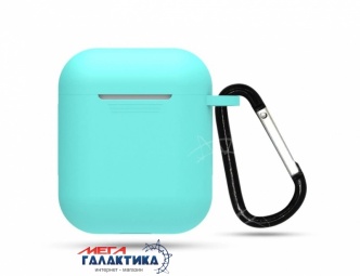 Чехол Megag для Airpods 2019 1:1, Ультратонкий силикон + карабин Turquoises Чехол Megag для Airpods 2019 1:1, Ультратонкий силикон + карабин Turquoises