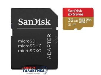 Карта памяти SanDisk micro SDHC 32GB UHS-1 (U3) (SDSQXAF-032G-GN6AA) +адаптер sd, R90/W40MB/s Карта памяти SanDisk micro SDHC 32GB UHS-1 (U3) (SDSQXAF-032G-GN6AA) +адаптер sd, R90/W40MB/s