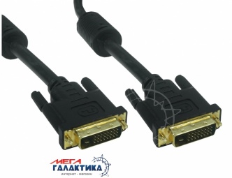 Кабель Megag DVI M (папа) - DVI M (папа) (24+1 пин) 2 Феррита позолоченные коннекторы 5m Black OEM Кабель Megag DVI M (папа) - DVI M (папа) (24+1 пин) 2 Феррита позолоченные коннекторы 5m Black OEM