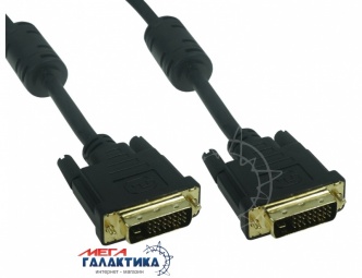 Кабель Megag DVI M (папа) - DVI M (папа) (24+1 пин) 2 Феррита 3m Black OEM Кабель Megag DVI M (папа) - DVI M (папа) (24+1 пин) 2 Феррита 3m Black OEM