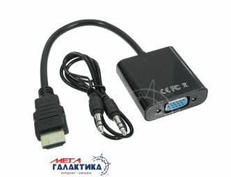 Конвертер Megag HDMI M (папа) - VGA F (мама) + Jack 3.5mm F (мама) со звуком 0.2m Black Конвертер Megag HDMI M (папа) - VGA F (мама) + Jack 3.5mm F (мама) со звуком 0.2m Black