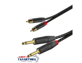 Кабель Roxtone 2 x RCA M (папа) - 2 x Jack 6.3mm M (папа) (2 пин) GPTC200L15 1.5m Black Кабель Roxtone 2 x RCA M (папа) - 2 x Jack 6.3mm M (папа) (2 пин) GPTC200L15 1.5m Black