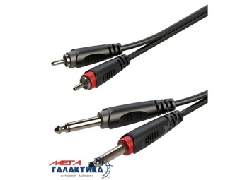 Кабель Roxtone 2 x RCA M (папа) - 2 x Jack 6.3mm M (папа) (2 пин) RACC150L1 1m Black Кабель Roxtone 2 x RCA M (папа) - 2 x Jack 6.3mm M (папа) (2 пин) RACC150L1 1m Black