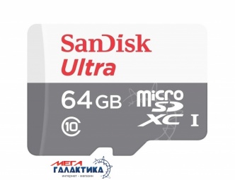 Карта памяти SanDisk micro SDXC 64GB UHS-1 (U1) (SDSQUNR-064G-GN3MN) +адаптер sd, Чтение 100 МБ/с Карта памяти SanDisk micro SDXC 64GB UHS-1 (U1) (SDSQUNR-064G-GN3MN) +адаптер sd, Чтение 100 МБ/с