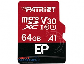 Карта памяти Patriot micro SDXC 64GB UHS-1 (U1) (PEF64GEP31MCX) +адаптер sd, R100/W80MB/s