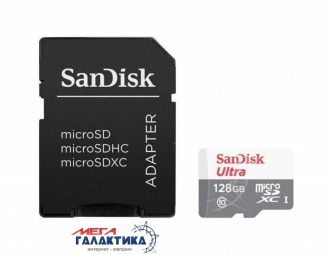 Карта памяти SanDisk micro SDHC 128GB UHS-1 (U1) (SDSQUNR-128G-GN3MA) +адаптер sd, Чтение 100 МБ/с Карта памяти SanDisk micro SDHC 128GB UHS-1 (U1) (SDSQUNR-128G-GN3MA) +адаптер sd, Чтение 100 МБ/с