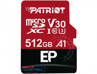 Карта памяти Patriot micro SDXC 512GB UHS-1 (U3) (PEF512GEP31MCX) +адаптер sd, R100/W80MB/s Карта памяти Patriot micro SDXC 512GB UHS-1 (U3) (PEF512GEP31MCX) +адаптер sd, R100/W80MB/s