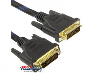 Кабель Megag DVI M (папа) - DVI M (папа) (24+1 пин) 1 Феррит Оплетка 5m Black OEM Кабель Megag DVI M (папа) - DVI M (папа) (24+1 пин) 1 Феррит Оплетка 5m Black OEM