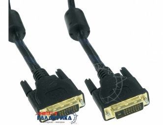 Кабель Megag DVI M (папа) - DVI M (папа) (24+5 пин) 2 Феррита Оплетка позолоченные коннекторы 10m Black OEM Кабель Megag DVI M (папа) - DVI M (папа) (24+5 пин) 2 Феррита Оплетка позолоченные коннекторы 10m Black OEM