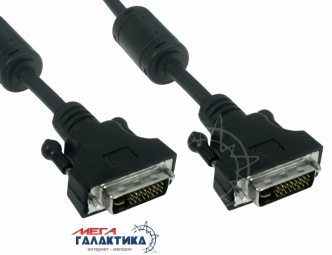 Кабель Megag DVI M (папа) - DVI M (папа) (24+1 пин) 2 Феррита 1.5m Black OEM Кабель Megag DVI M (папа) - DVI M (папа) (24+1 пин) 2 Феррита 1.5m Black OEM