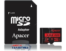  32GB Apacer MicroSDHC UHS-I Class 10 V10 A1 R100 Mb/s (SD-adapter) AP32GMCSH10UB-R