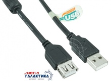   Megag USB AM () - USB AF () USB 2.0  T-T 1  10m Black OEM