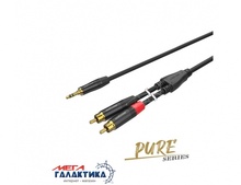  2.0m Roxtone miniJack3.5 M stereo - 2xRCA M PACC150L2 2x1x0.14mm2 4x8mm PVC 