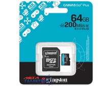  64GB Kingston Canvas Go! Plus Class 10 A2 V30 R200MB/s + adapter SD(SDCG4/64GB)