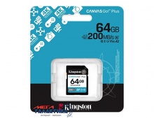  64GB Kingston Kanvas Go! Plus SDXC class 10 A2 V30 R200MB/s (SDG4/64GB)