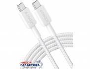  0.9m Anker 322 USB-C to USB-C 60W Nylon White A81...
