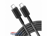  1.8m Anker 322 USB-C to USB-C 60W Nylon Black A81...