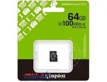  64GB Kingston Canvas Select Plus Gen3 UHS-I Class 10 A1R100MB/s (SDCS3/64GBSP)