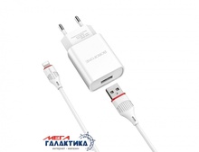   Borofone BA20A Sharp single port charger set+cable Lightning 1.0m White