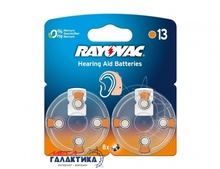   Rayovac ZA13  4+4 (  ) 100 mAh 1.4V Zinc Air (-) 