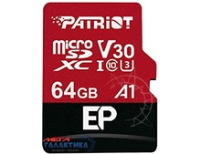  ' Patriot micro SDXC 64GB UHS-1 (U1) (PEF64GEP31MCX) + sd, R100/W80MB/s